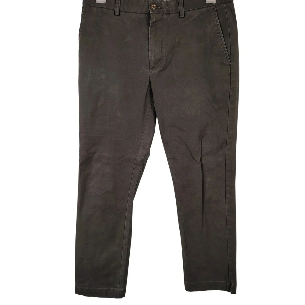 Banana Republic Mens Aiden Chino Pants 33x30 Dark Gray Slim Fit Stretch Cotton